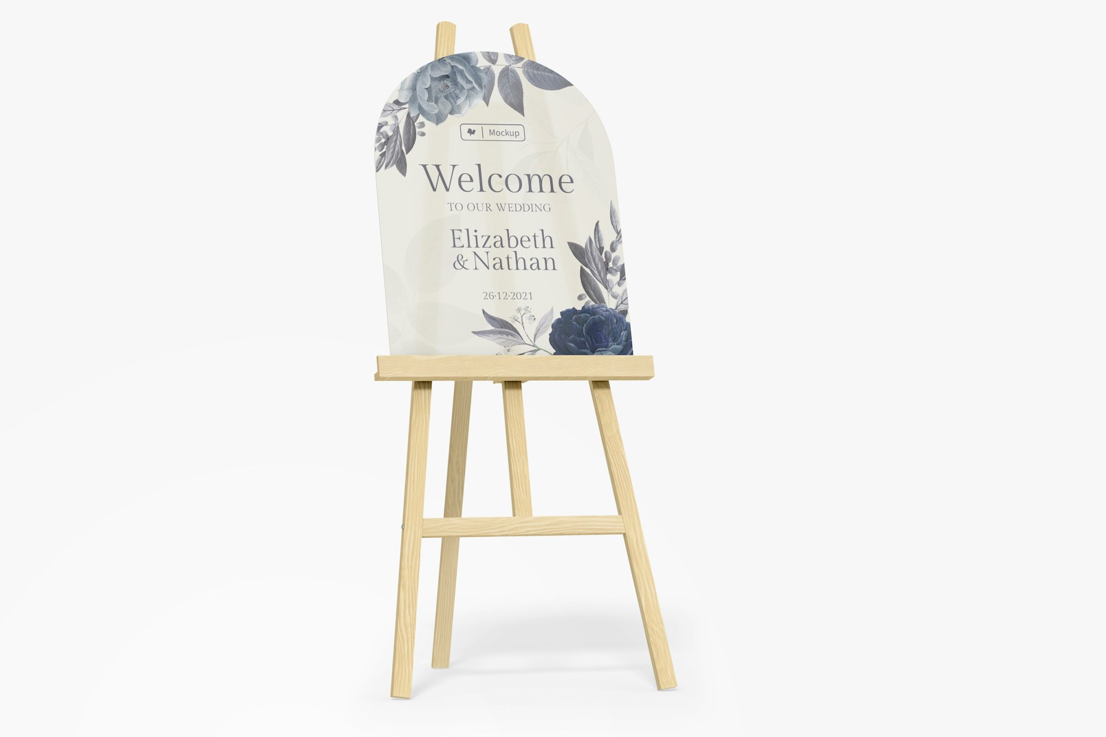 Acrylic Welcome Sign for Wedding Mockup, Perspective View