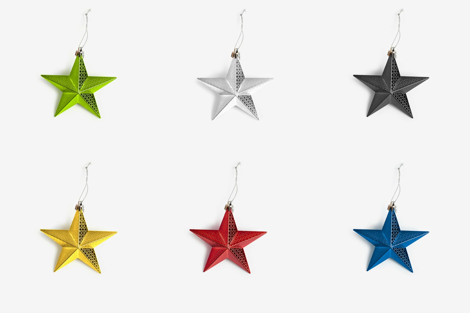 Christmas Colorful Stars Isolate 02