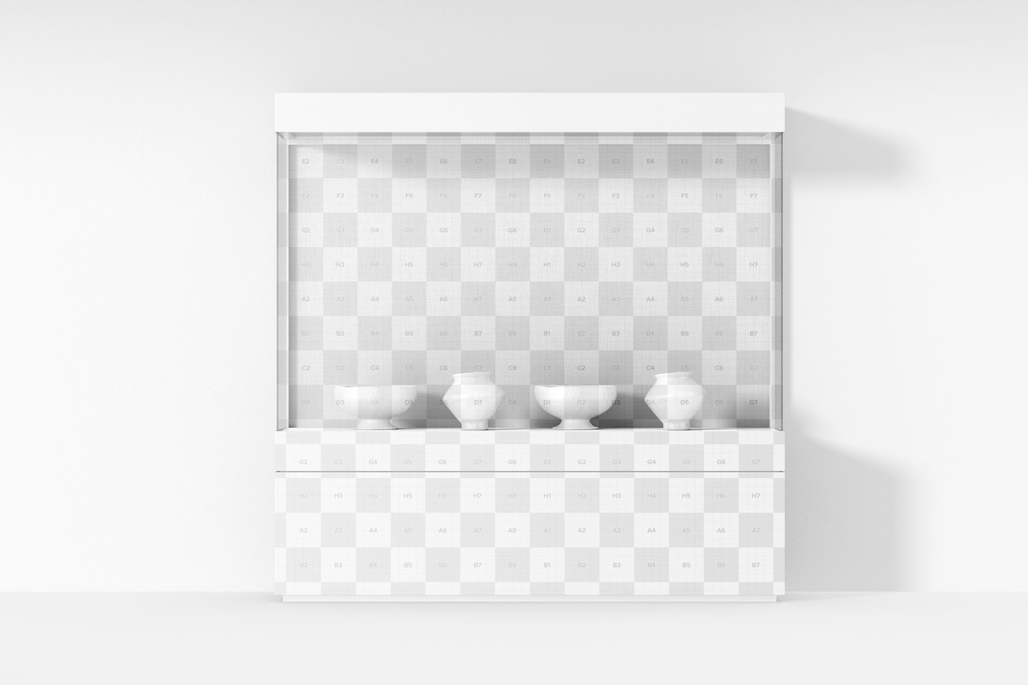 Large Display Case Mockup, Front View
