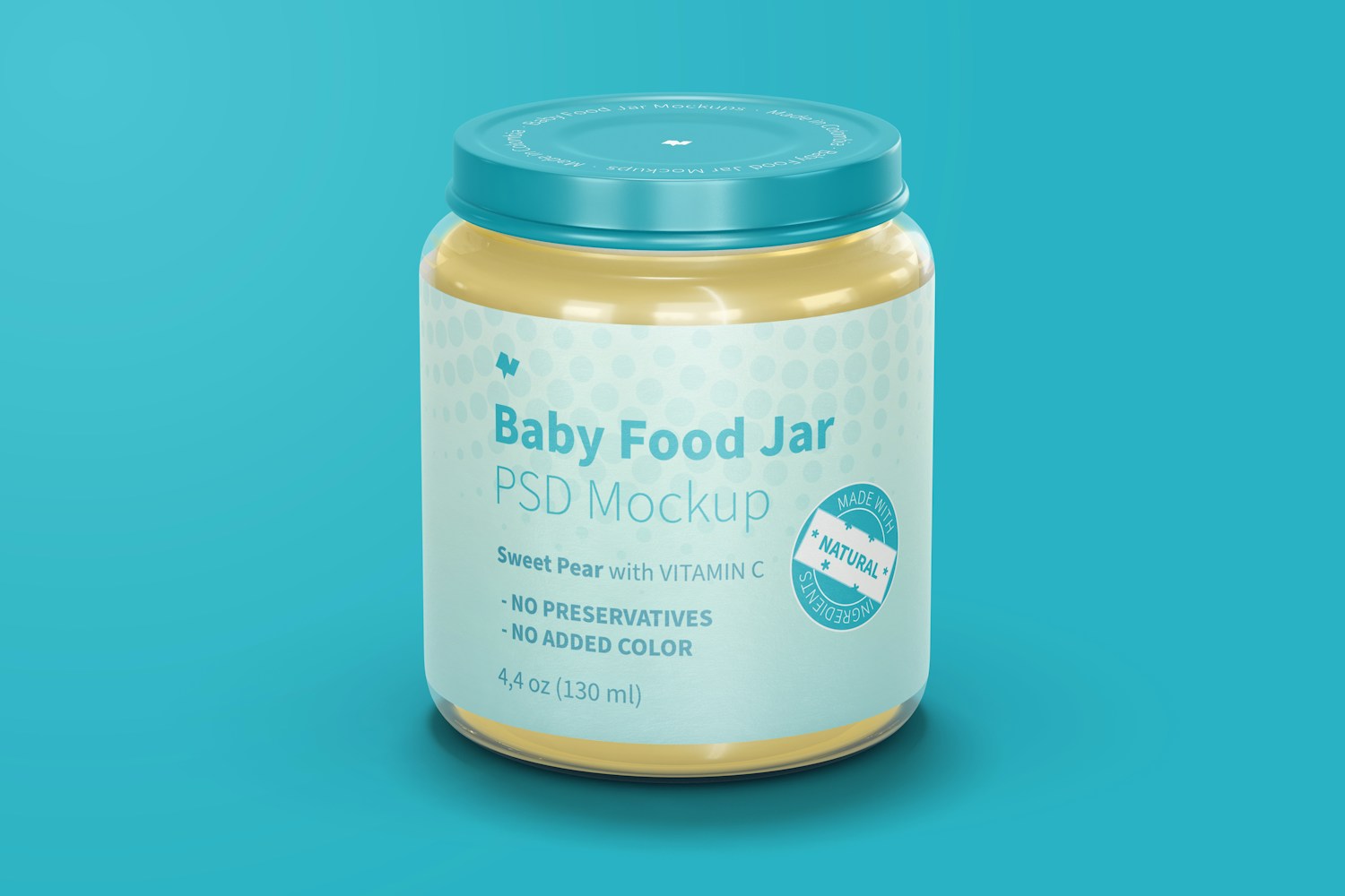 Baby Food Jar Mockup, Front View