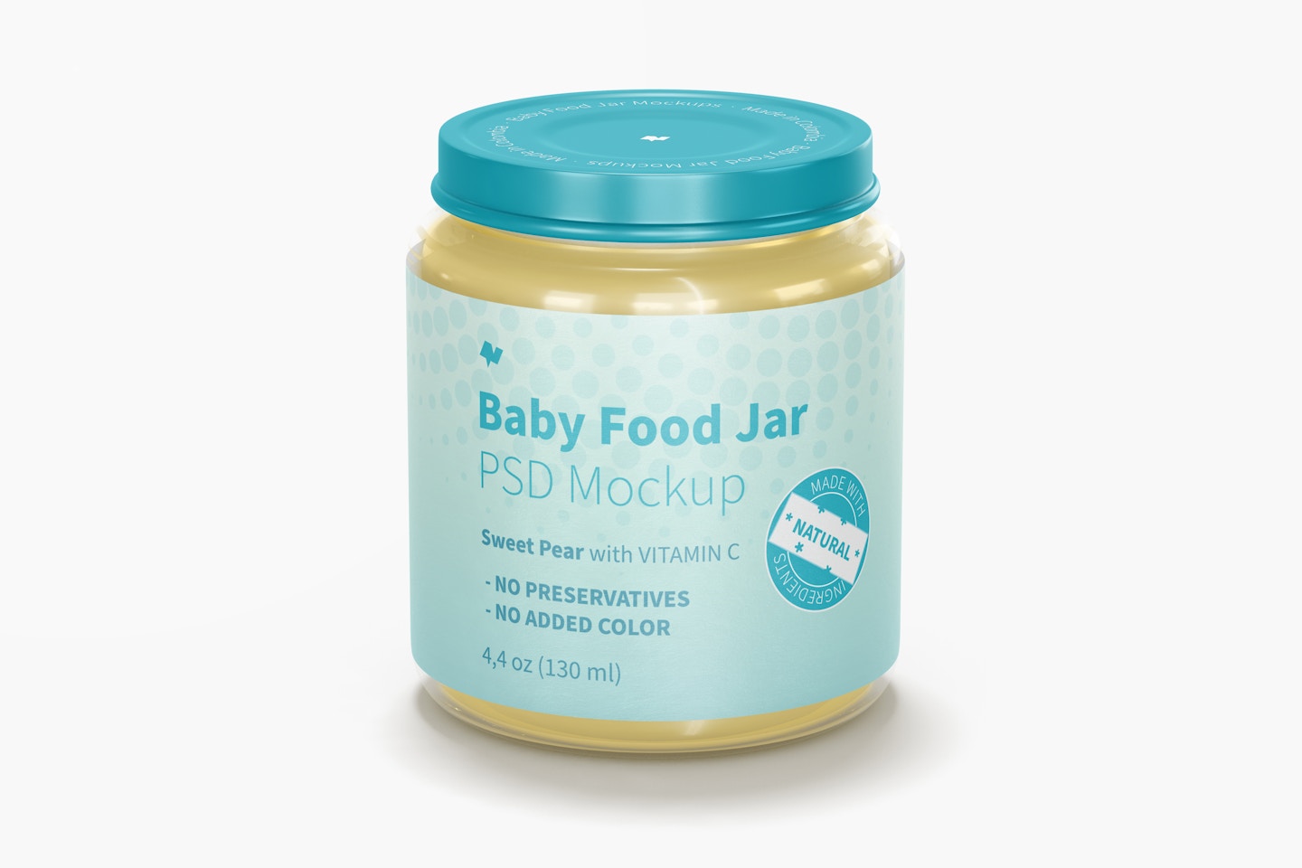 Baby Food Jar Mockup, Front View