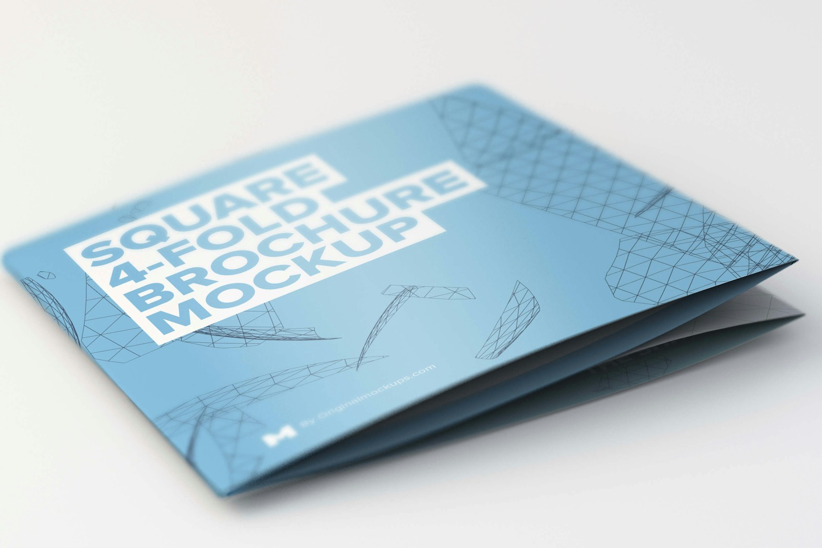 Folded Square 4-Fold Brochure Mockup