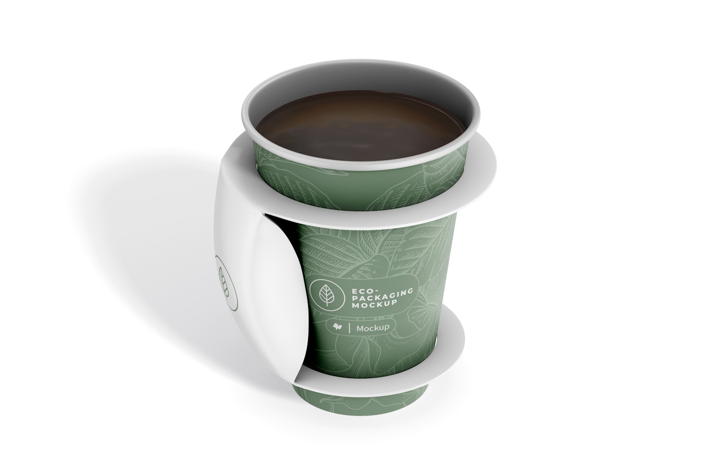 Coffee Cup with Handle Mockup, Perspective