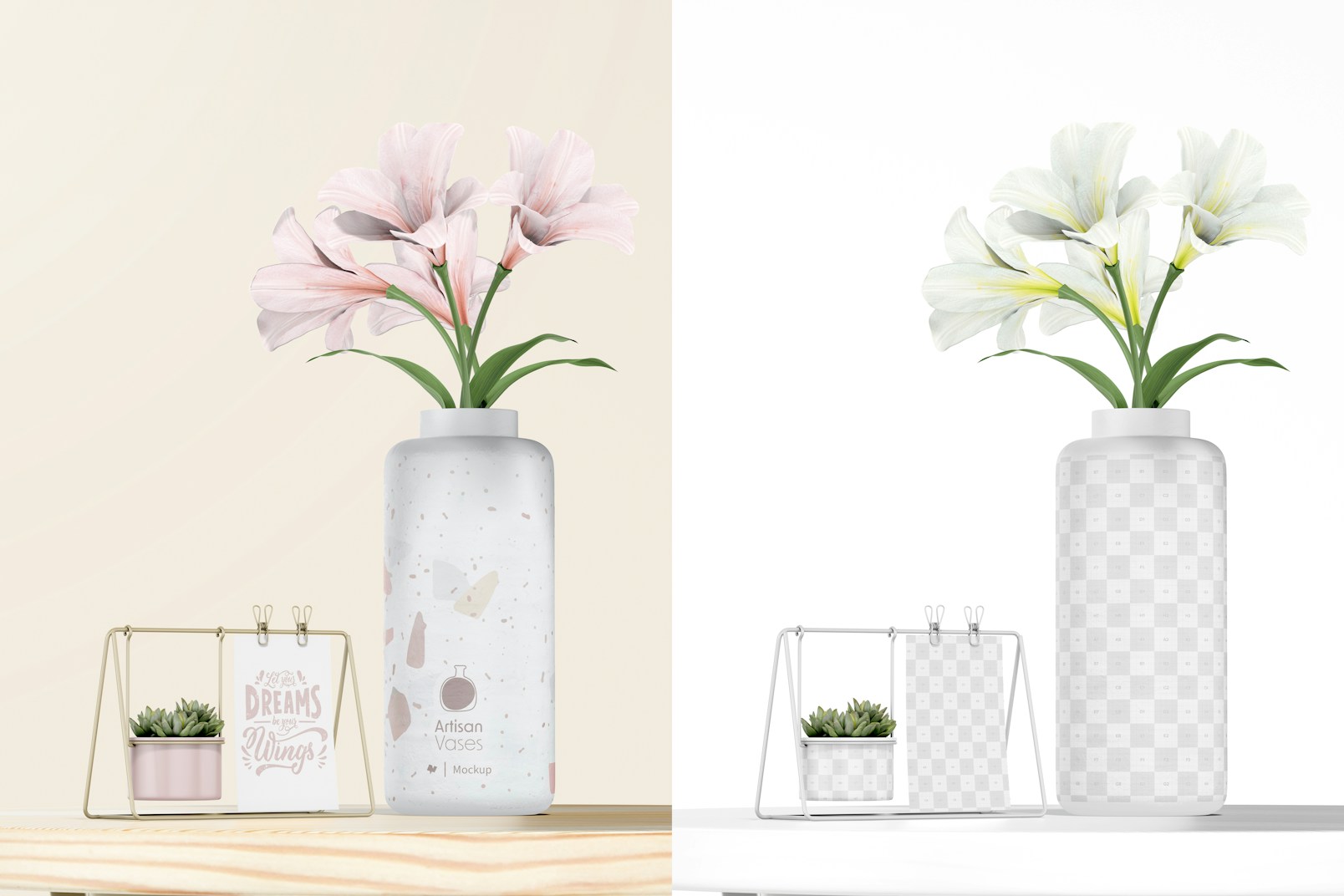 Large Chubby Vase Mockup, Front View