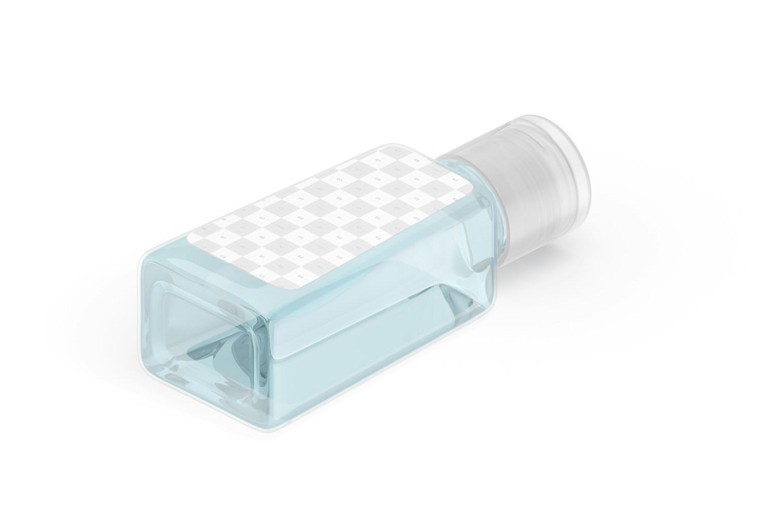 1 Oz Trapezoid Bottle Mockup, Isometric Left View
