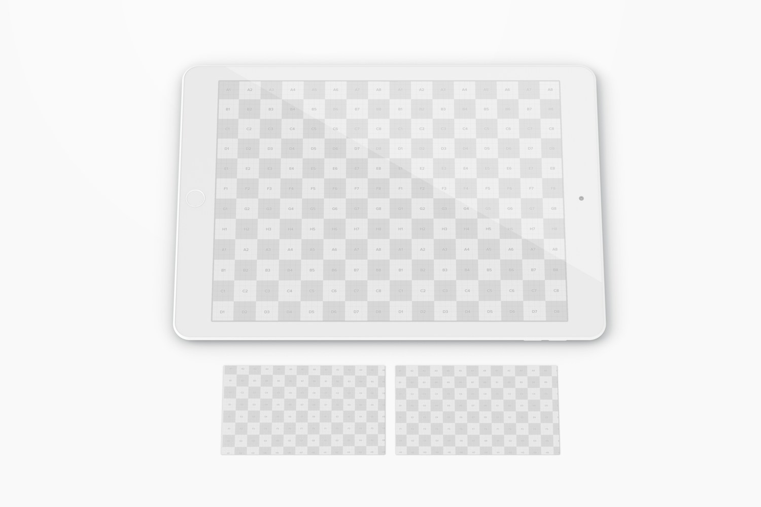Maqueta de Tarjeta de Presentación con iPad, Vista Superior