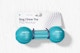 Dog Barbell Chew Toy Packaging Mockup, Hanging on Wall