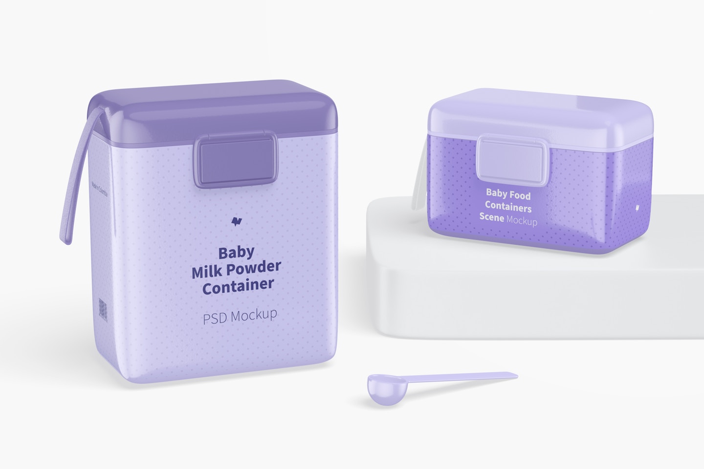 Baby Food Containers Scene Mockup, Left View