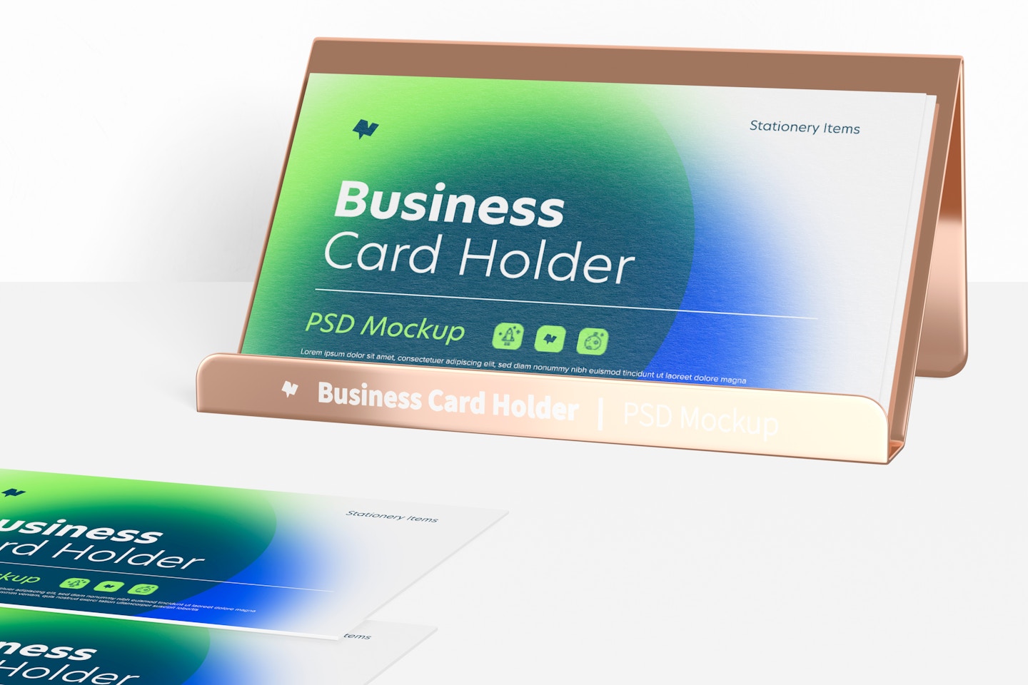 Business Cards with Metal Holder Mockup