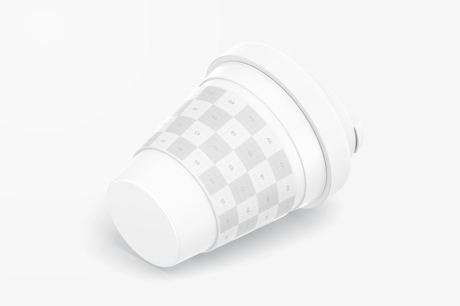 Coffee Cup with Lid Mockup, Isometric View