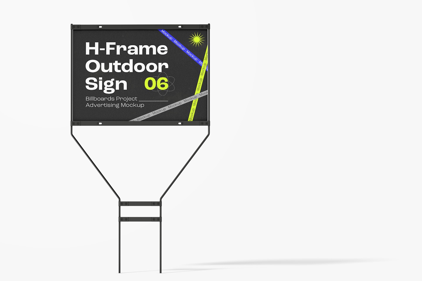 H-Frame Outdoor Signs Mockup, Front View