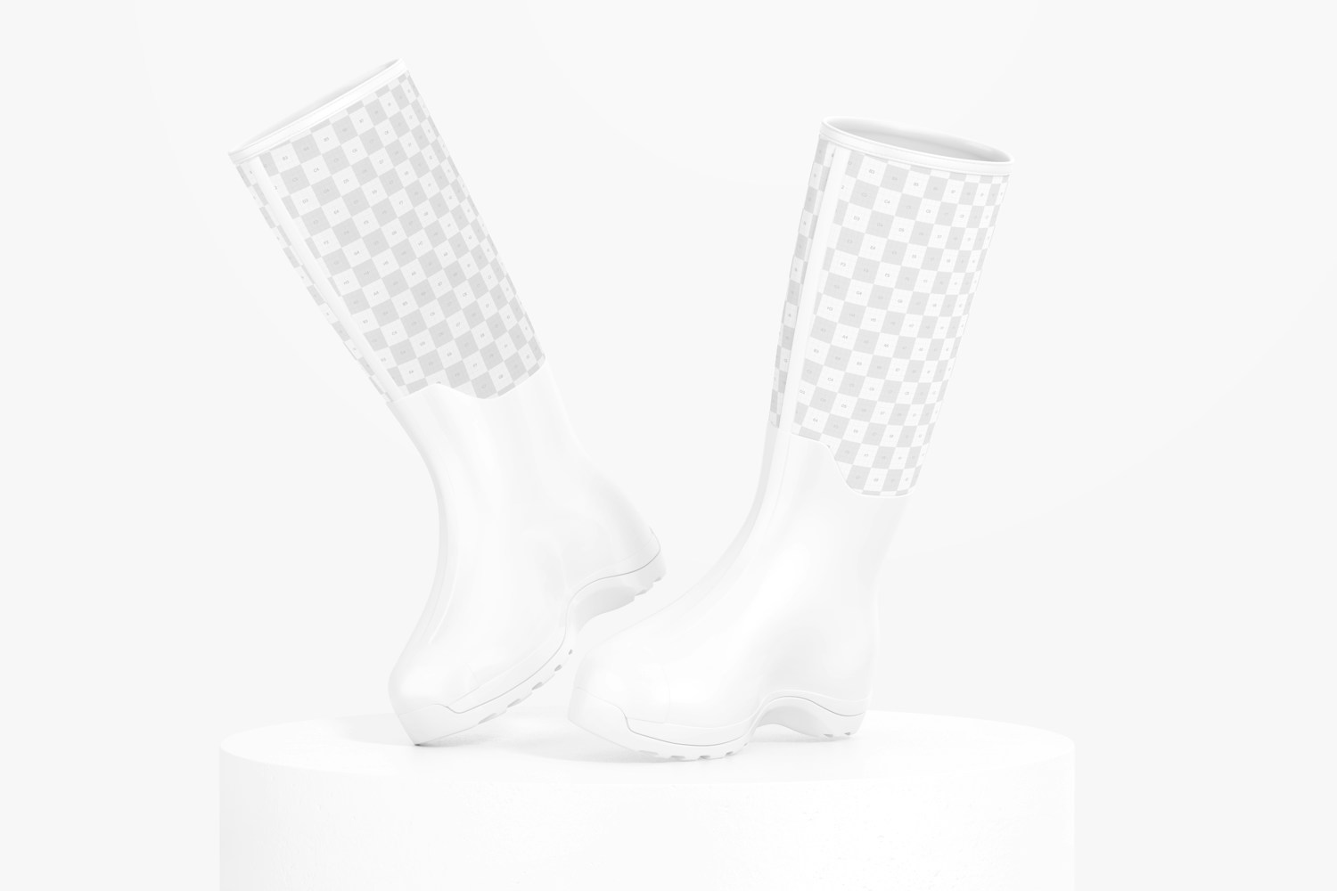 Rubber Boots Mockup, Leaned