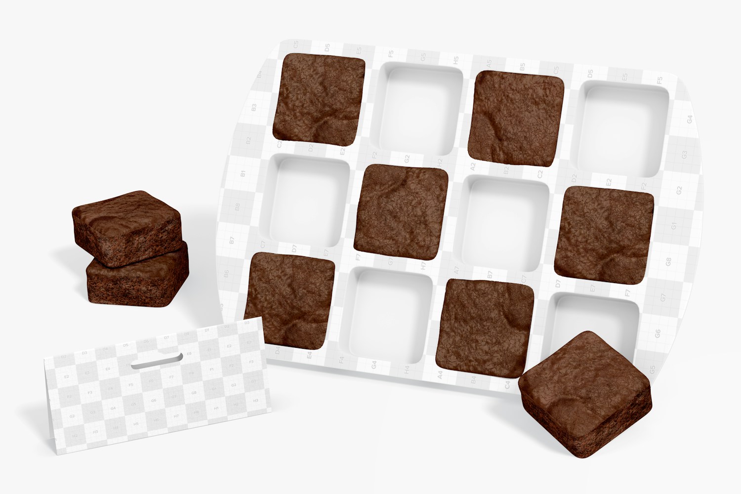 Brownie Baking Pan Mockup, Leaned Brownie Baking Pan Mockup, Leaned