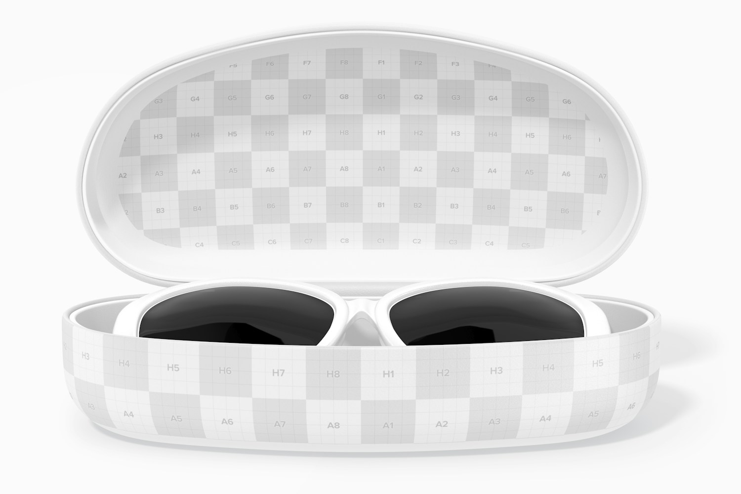 Protective Hard Glasses Case Mockup, Front View