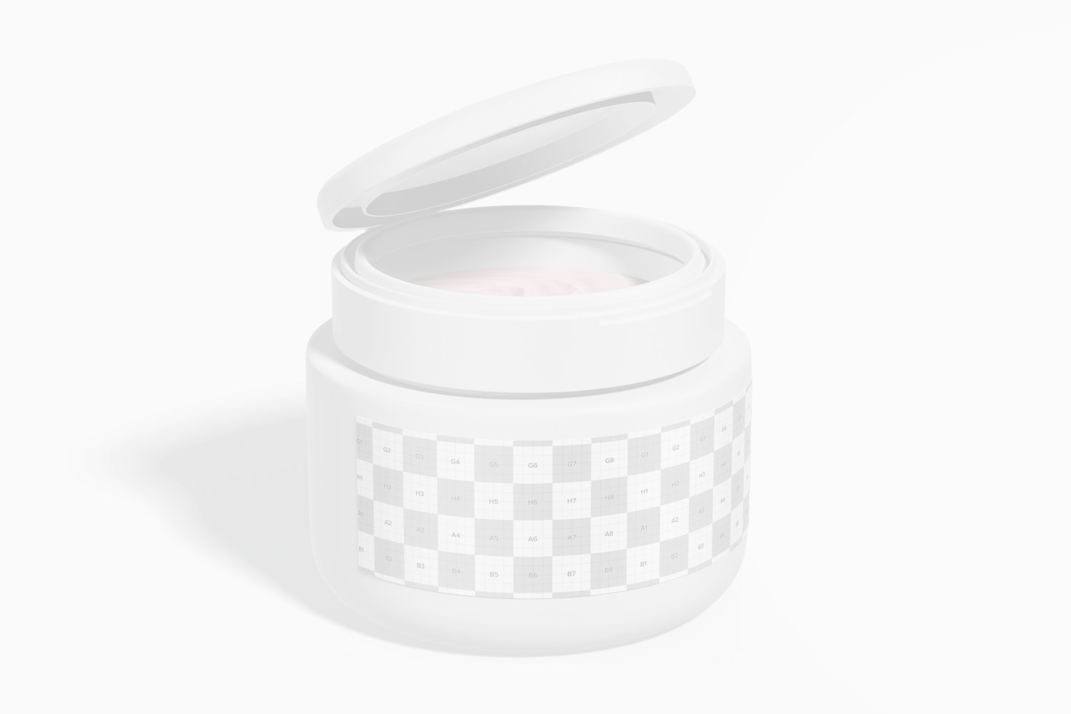 Small Jar of Hair Cream Mockup, Perspective View