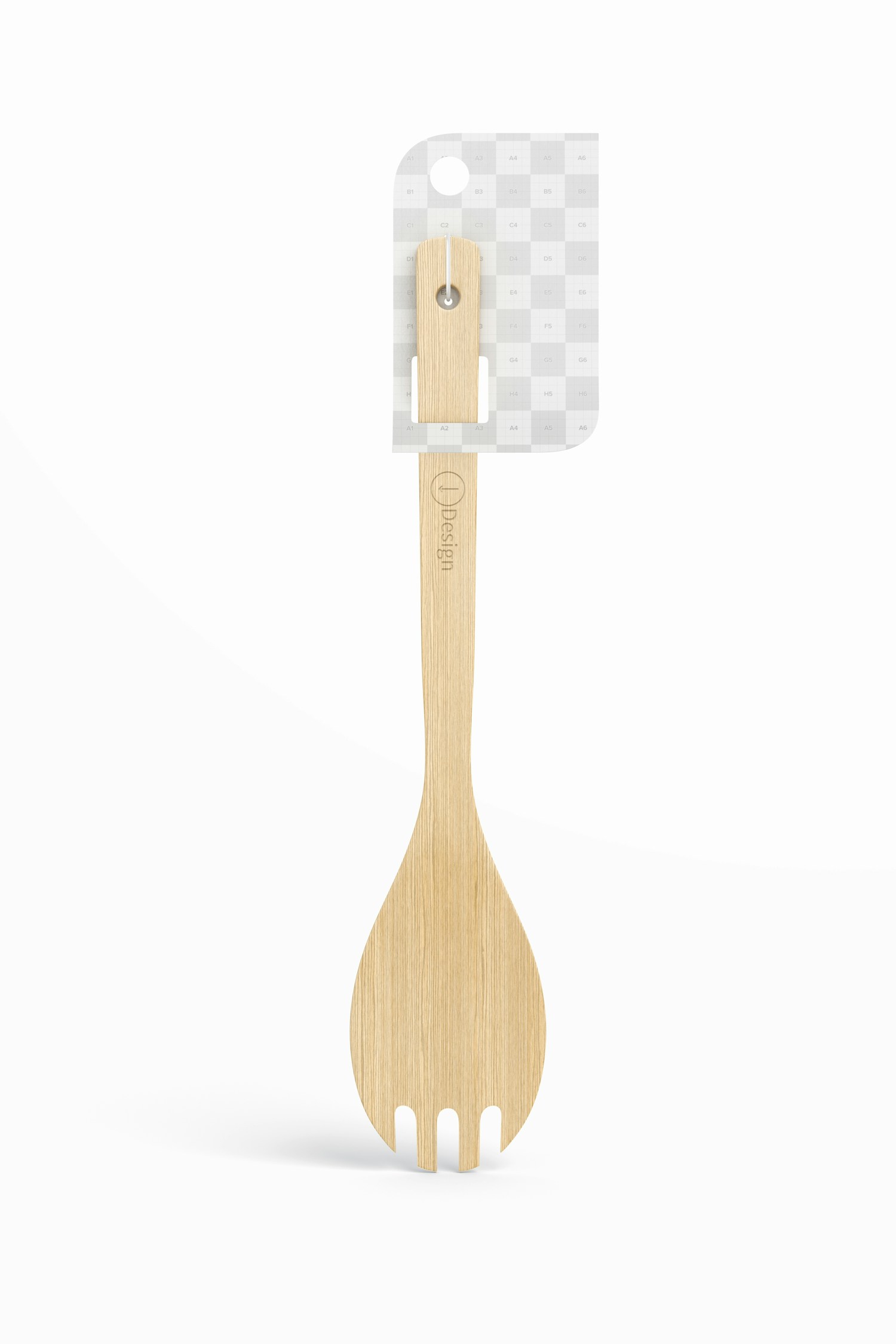 Bamboo Slotted Spatula Mockup, Front View Bamboo Slotted Spatula Mockup, Front View