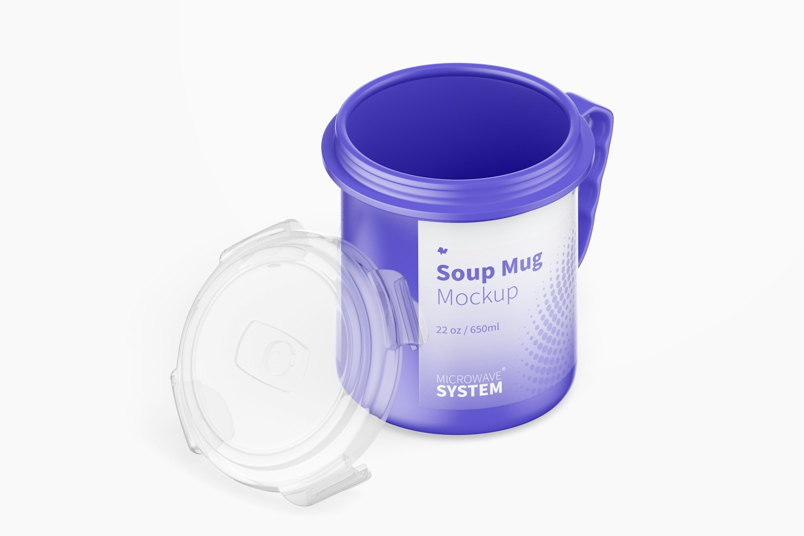 22 oz Soup Mugs Mockup, Isometric View