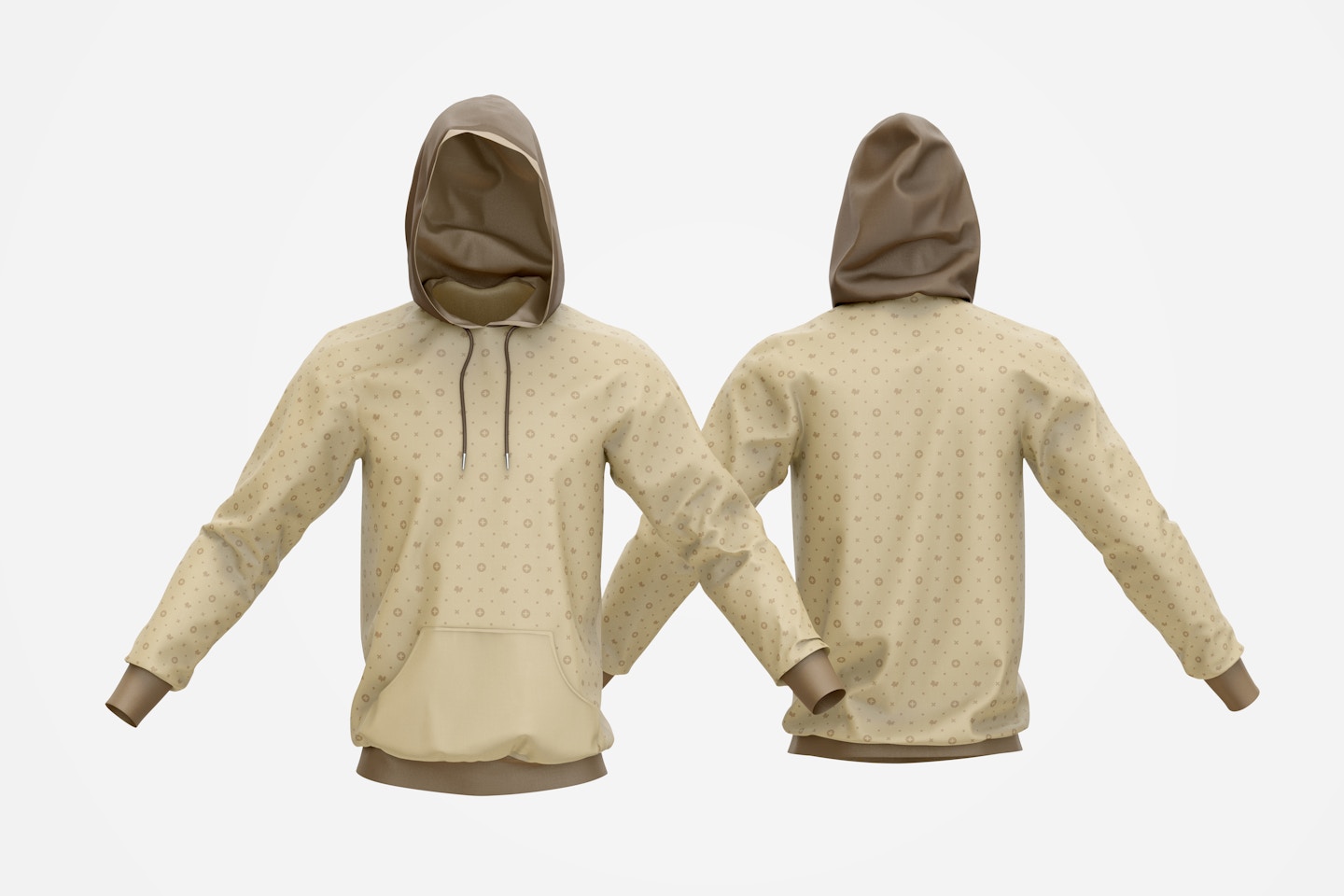 Hoodies Mockup, Front and Back View