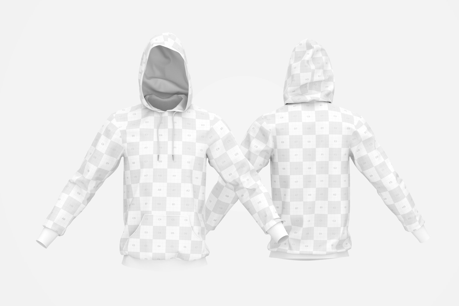 Hoodies Mockup, Front and Back View
