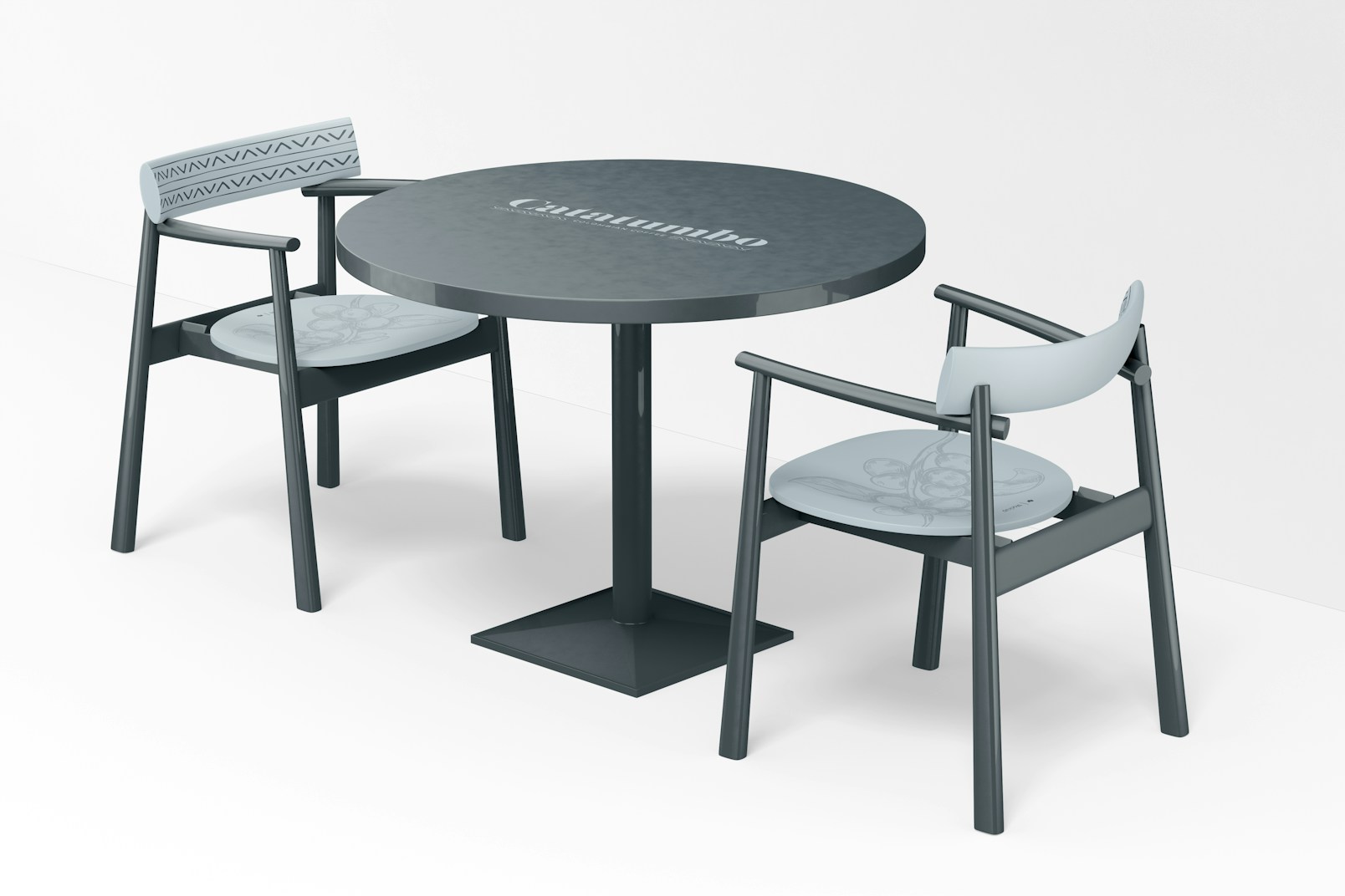 Chairs with Arm Mockup, with Table