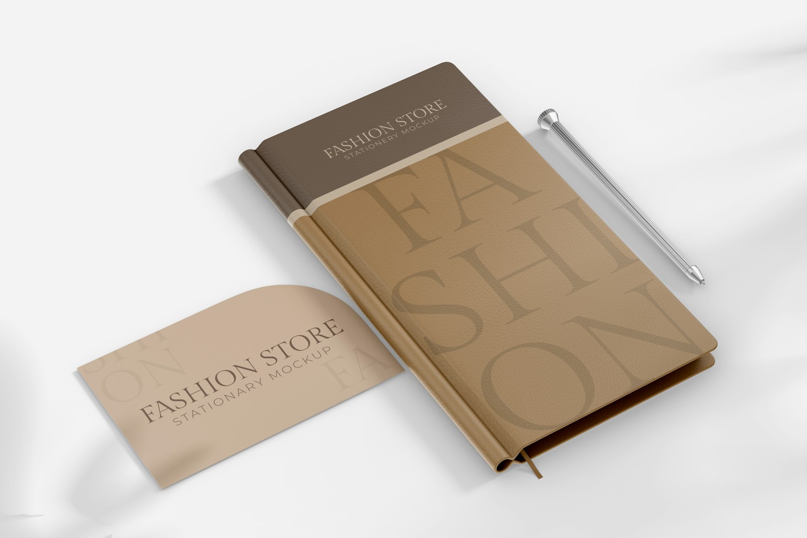 Fashion Design Notebook Mockup, with Card