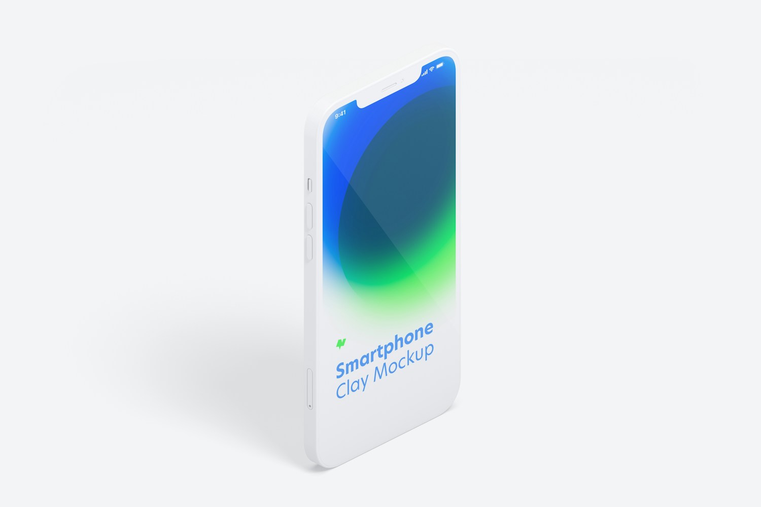 Isometric Clay iPhone 12 Mockup, Portrait Right View