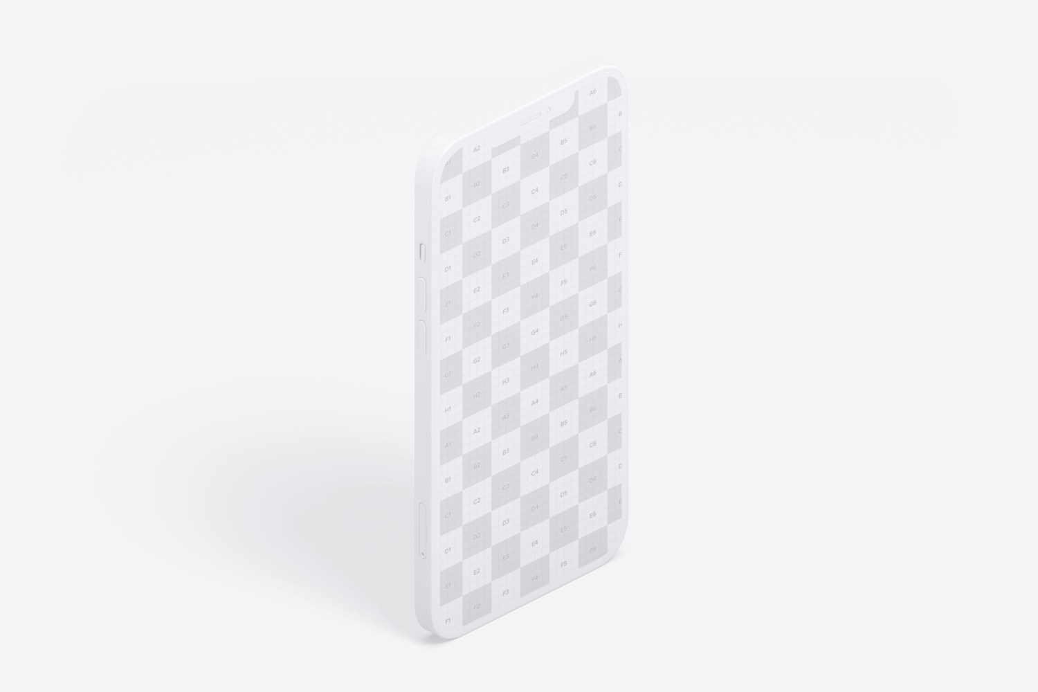 Isometric Clay iPhone 12 Mockup, Portrait Right View