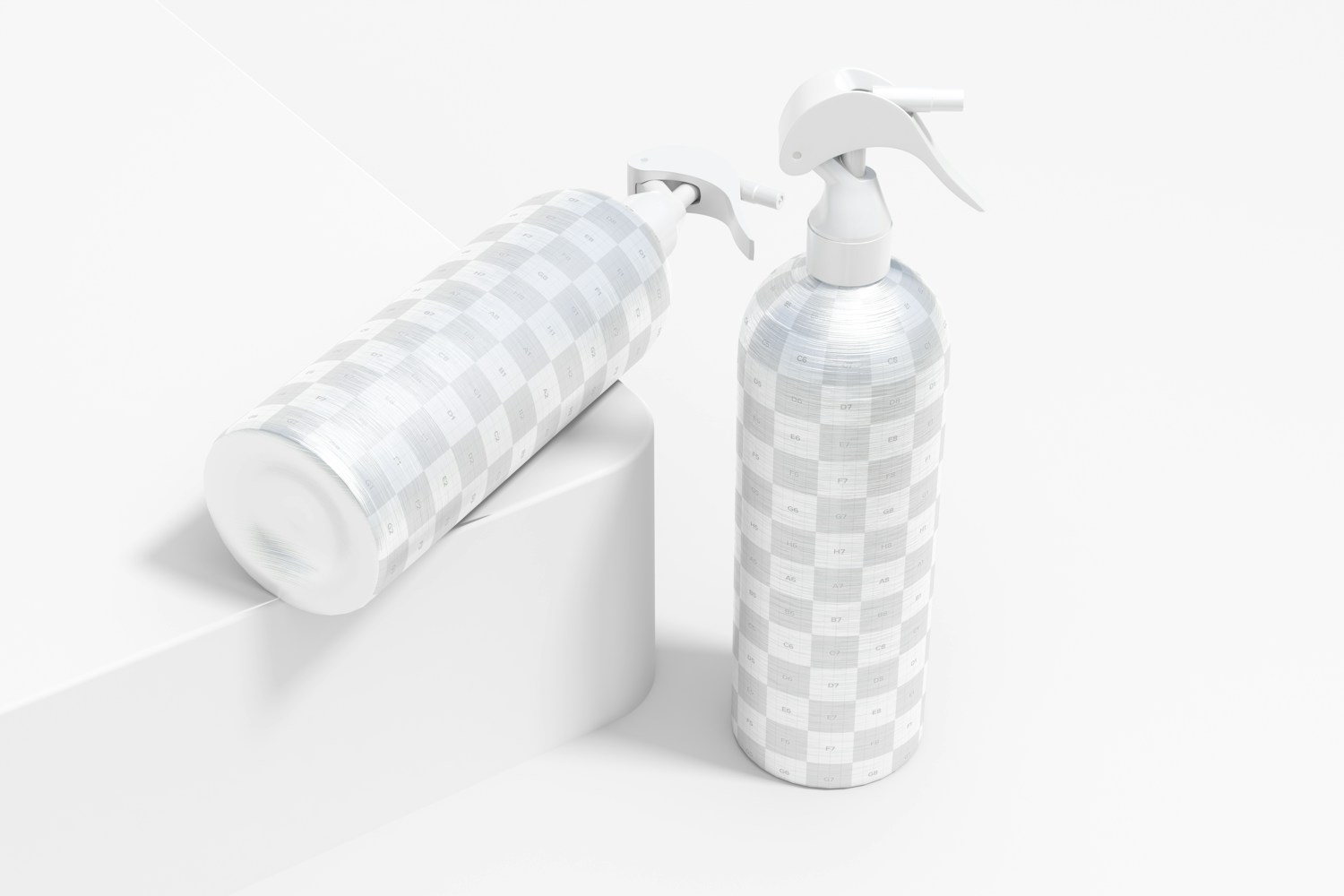 The grid is shown all the editable zones of the Metallic Spay Bottle.