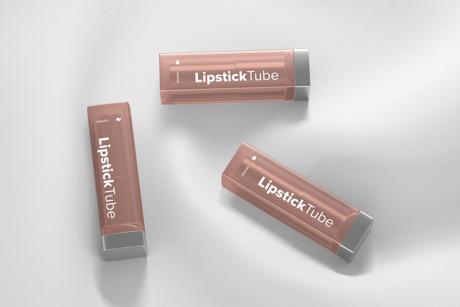 Metallic Lipstick Tubes Mockup, Top View