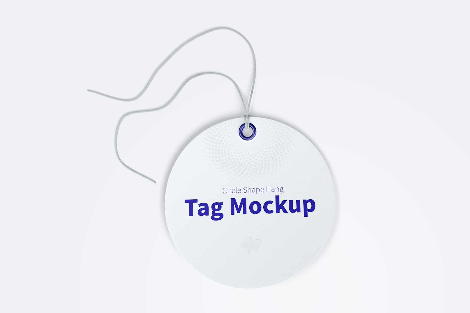 Circle Shape Hang Tag Mockup with String