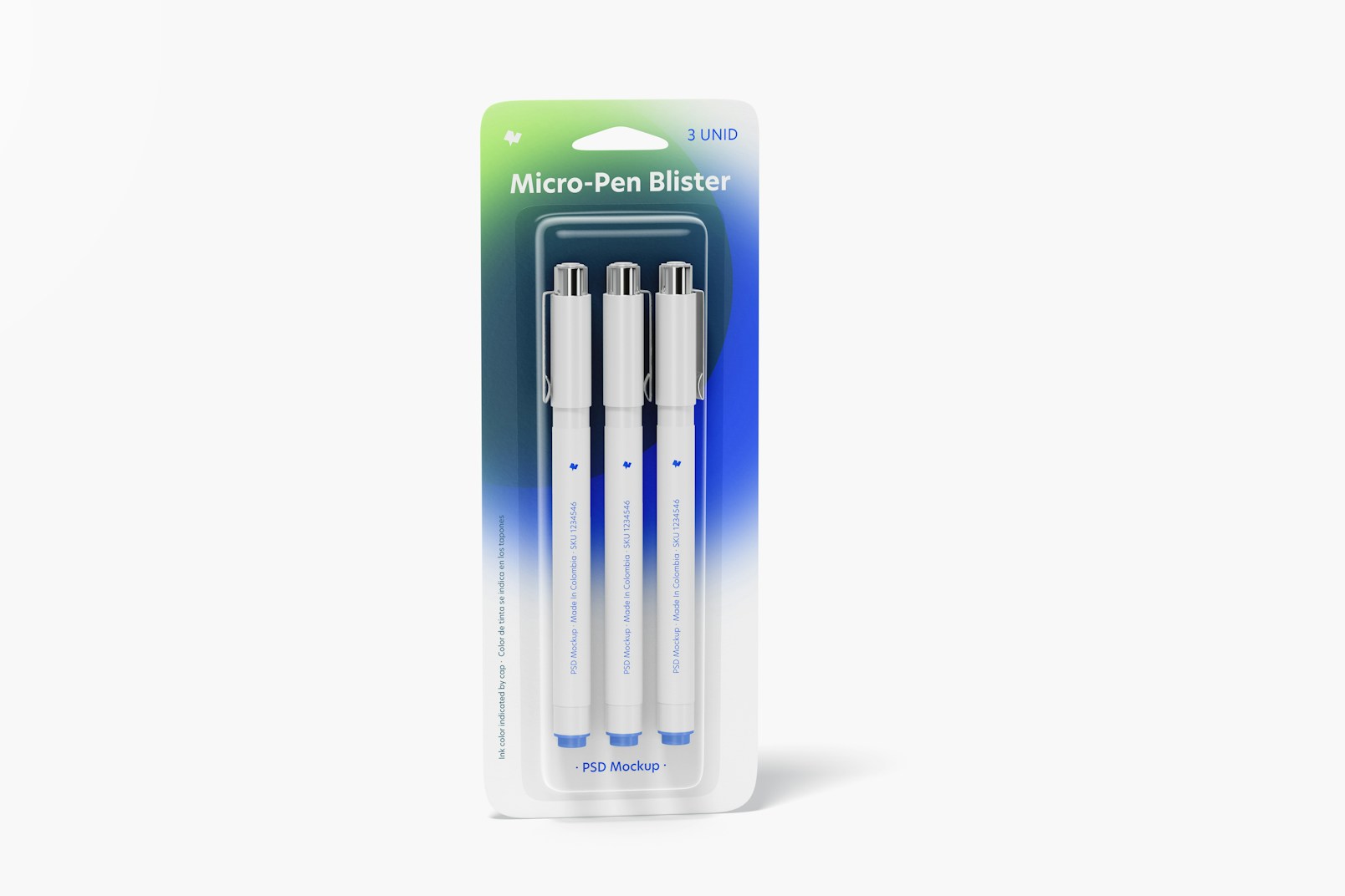 Micro-Pen Blister Mockup, Front View