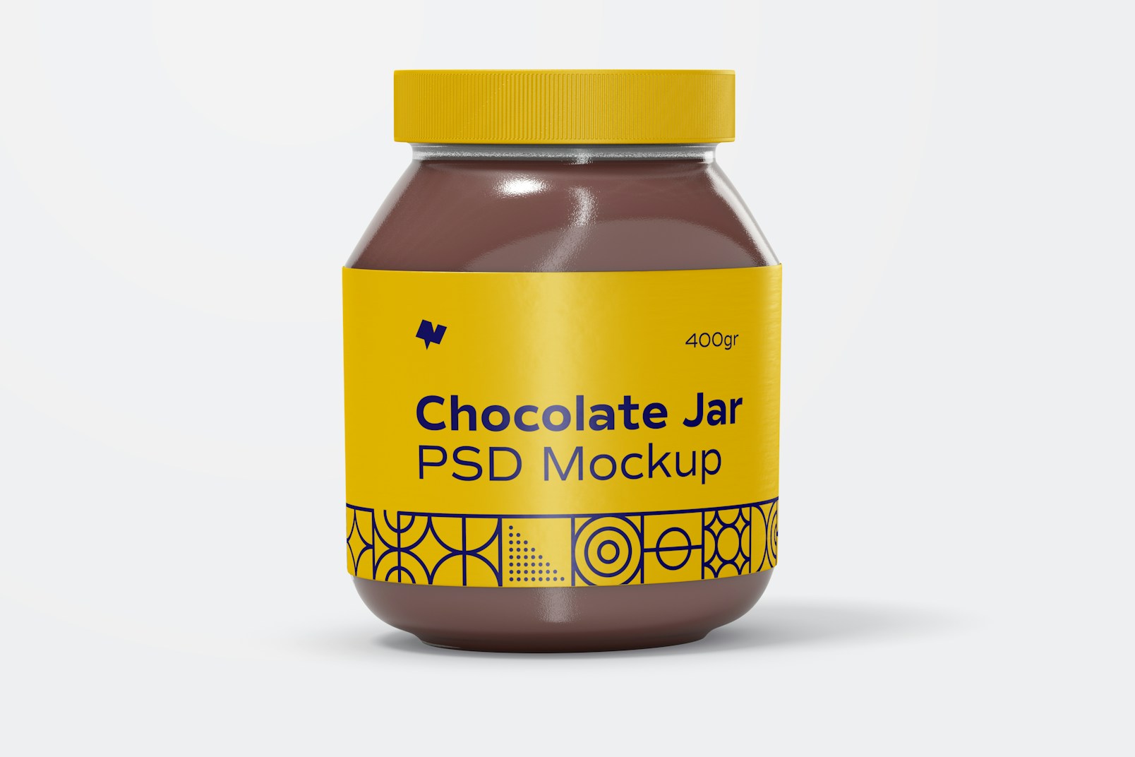 Chocolate Spread Jar Mockup, Front View