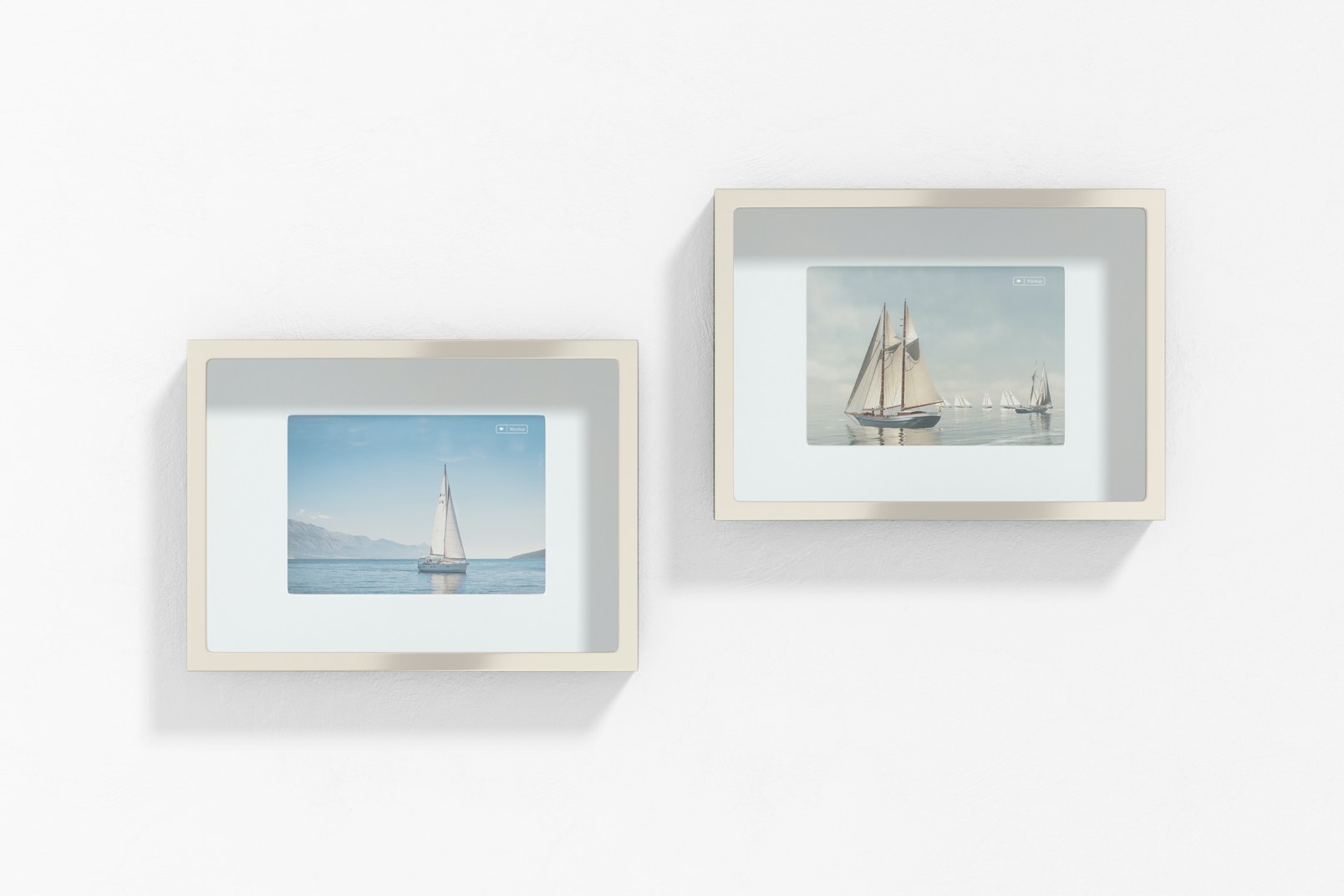 Metallic Small Shadow Gallery Frames Mockup, Front View