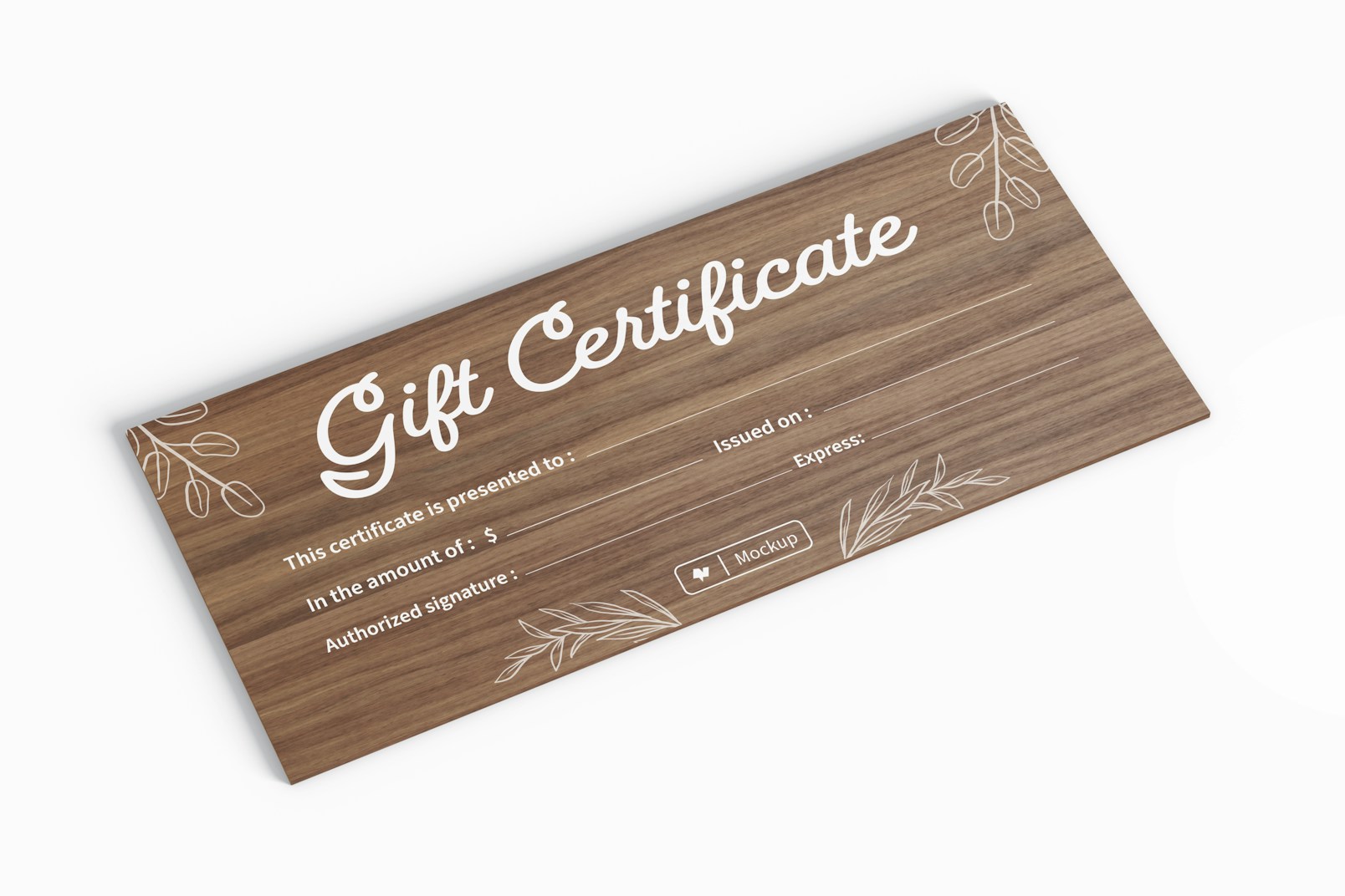 Rustic Gift Certificate Mockup