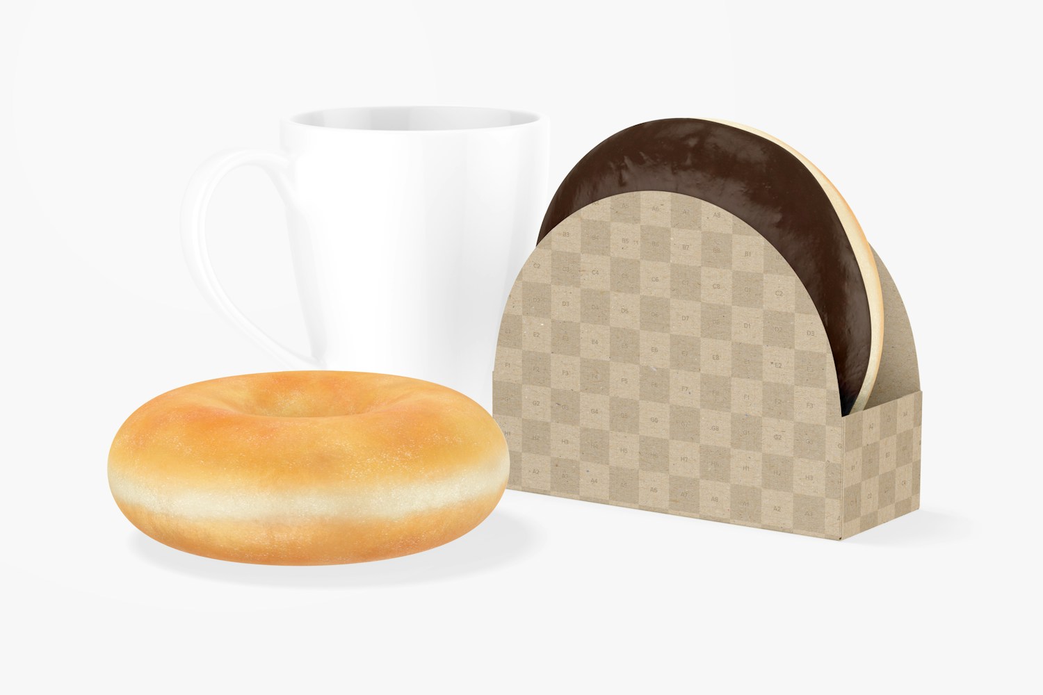 Donut Box Mockup, with Mug