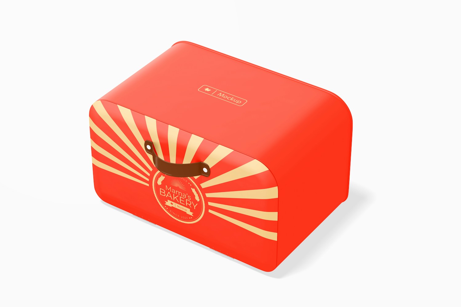Retro Style Bread Box Mockup, Right View Retro Style Bread Box Mockup, Right View
