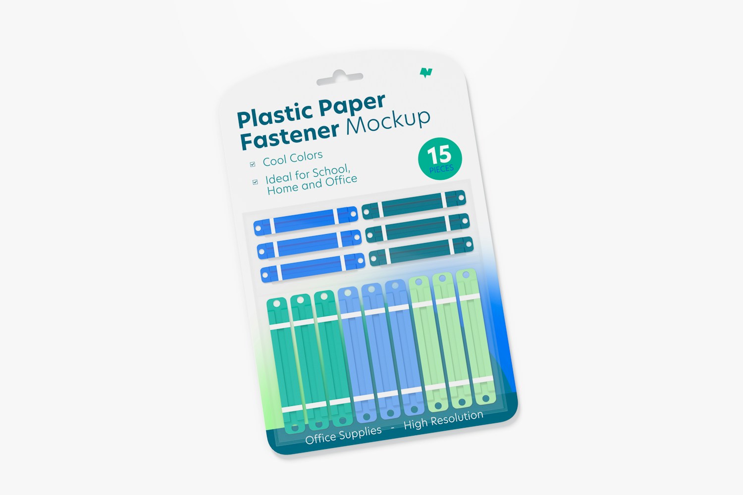 Plastic Paper Fastener Blister Mockup Plastic Paper Fastener Blister Mockup