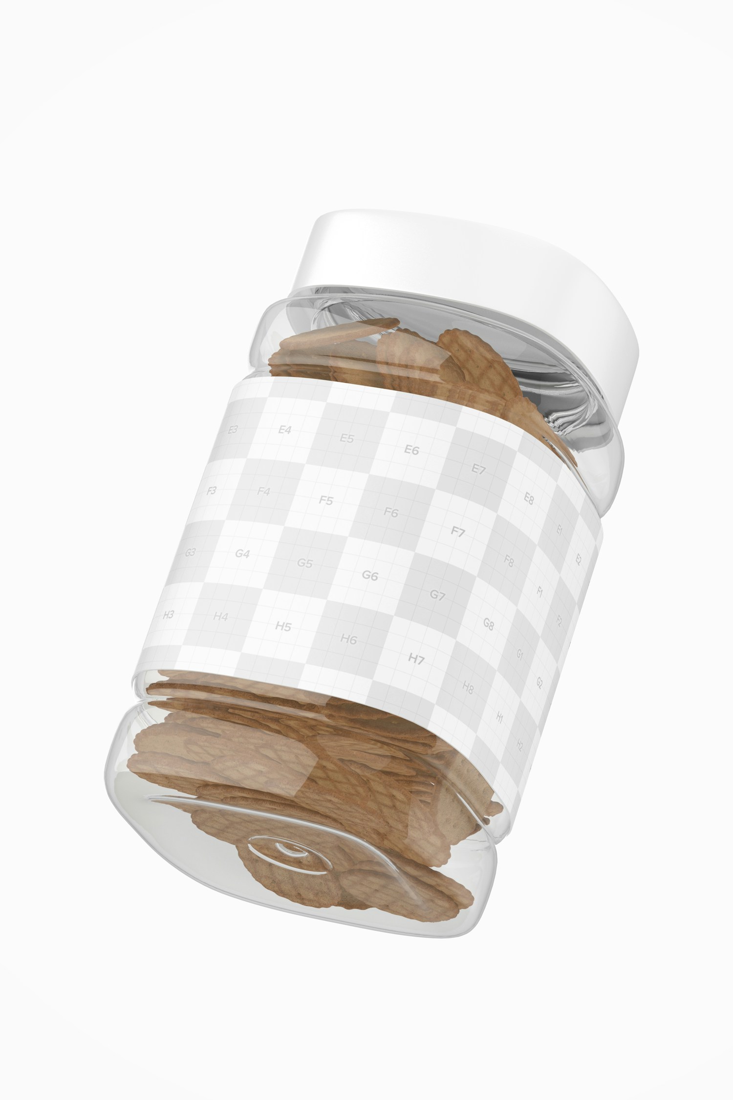 Plastic Cookie Jar Mockup, Floating