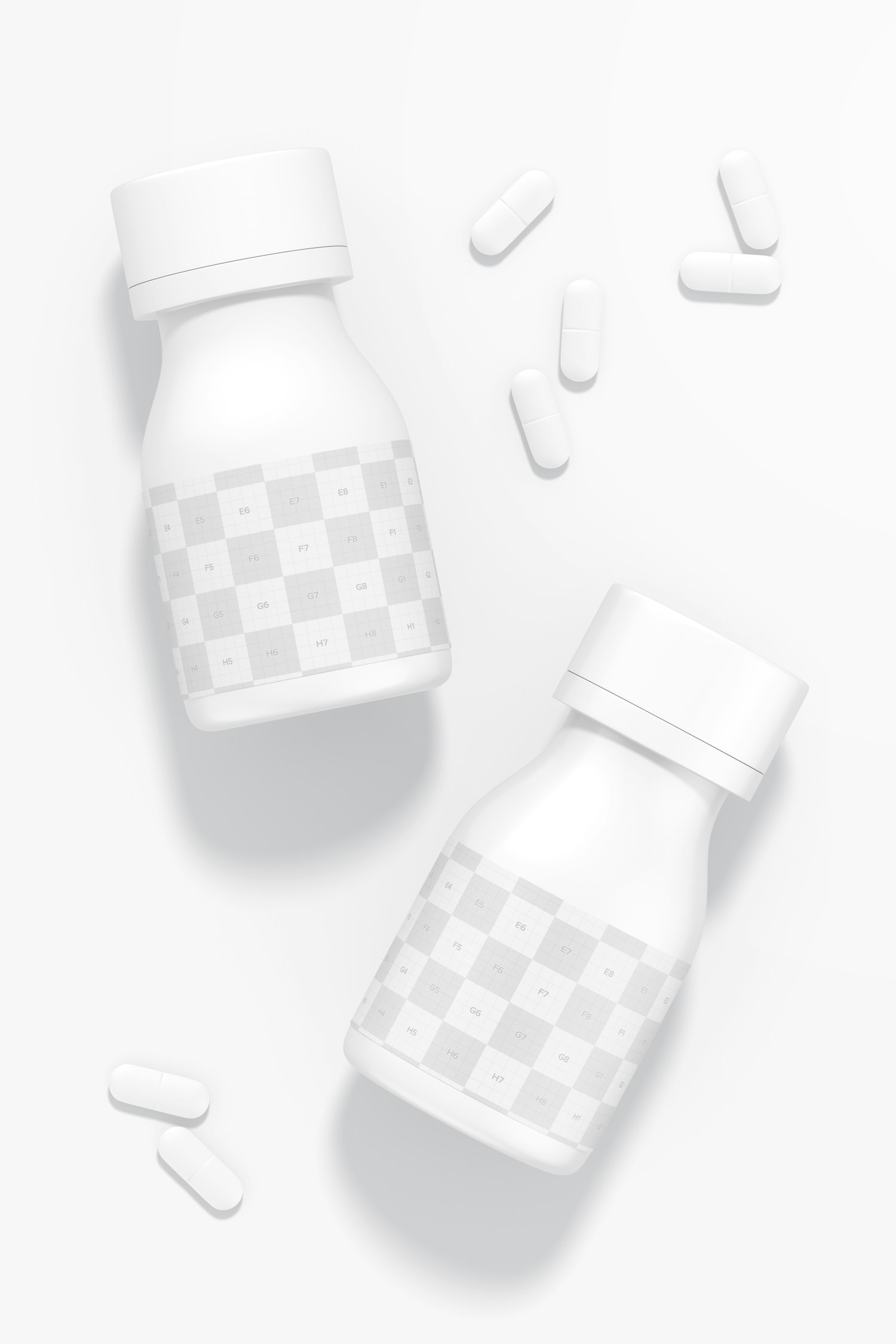 Medium Pills Bottle Mockup, Top View