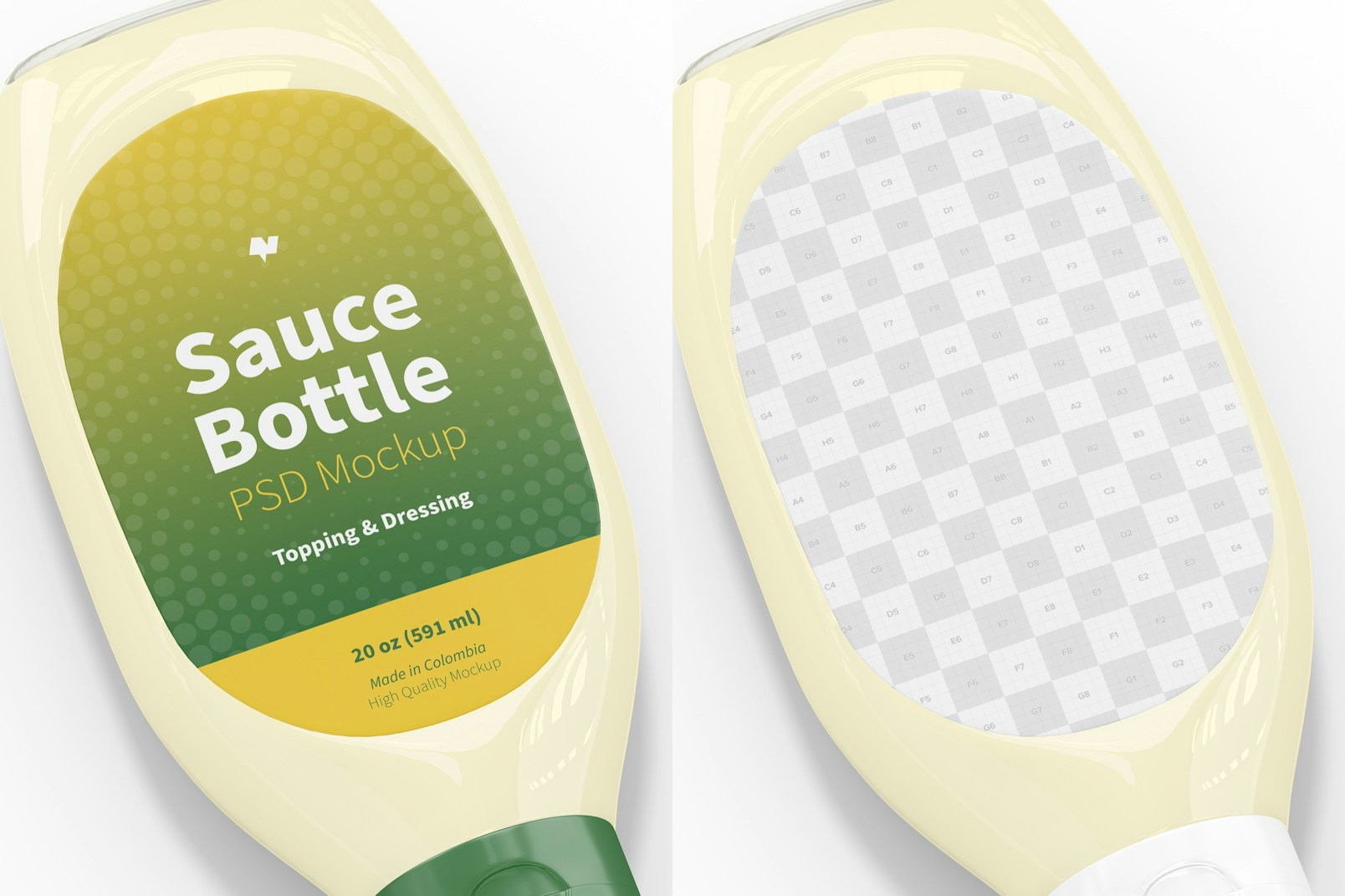 20 oz Sauce Bottle Mockup, Close Up