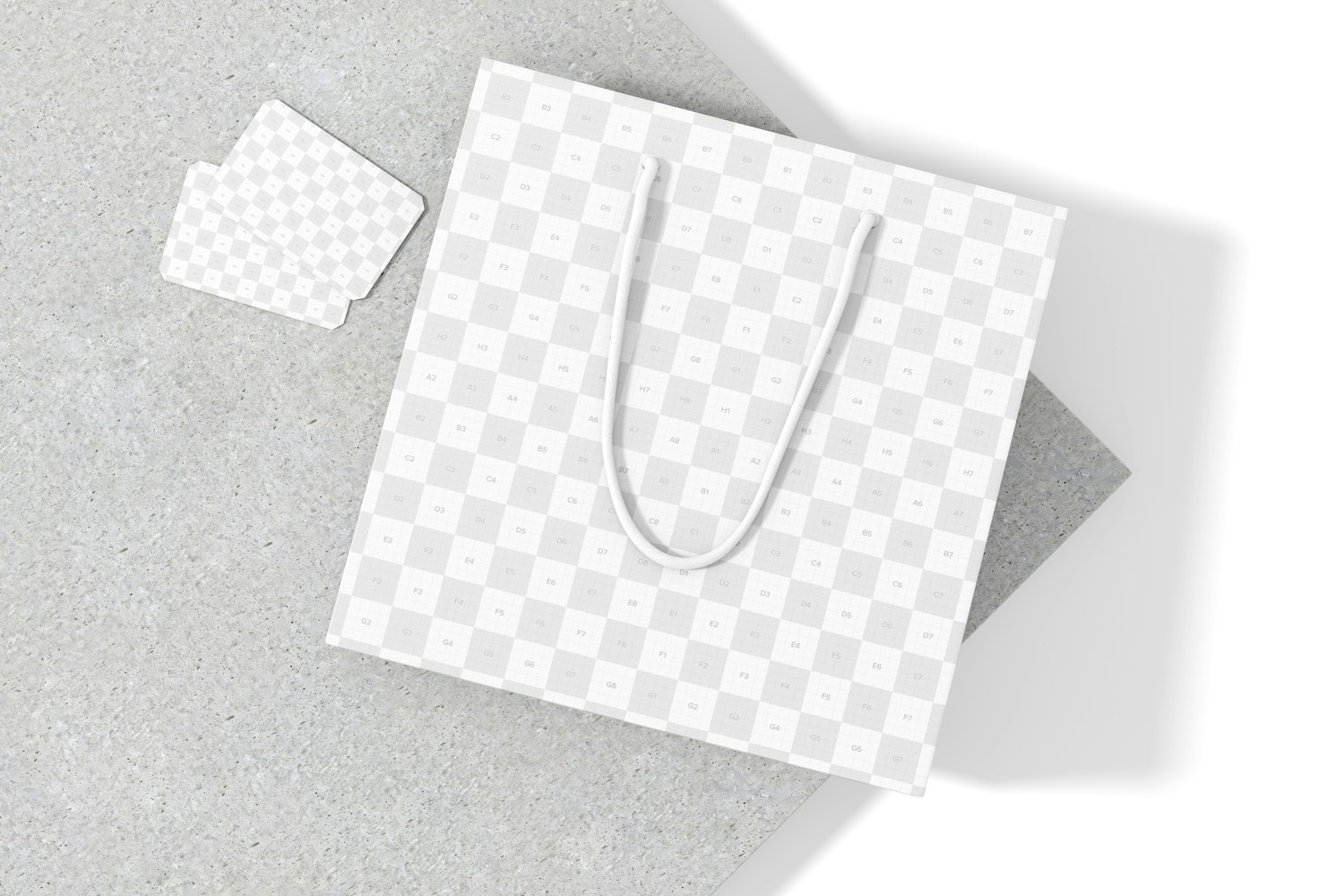 Shopping Bag with Stationary Mockup, Top View