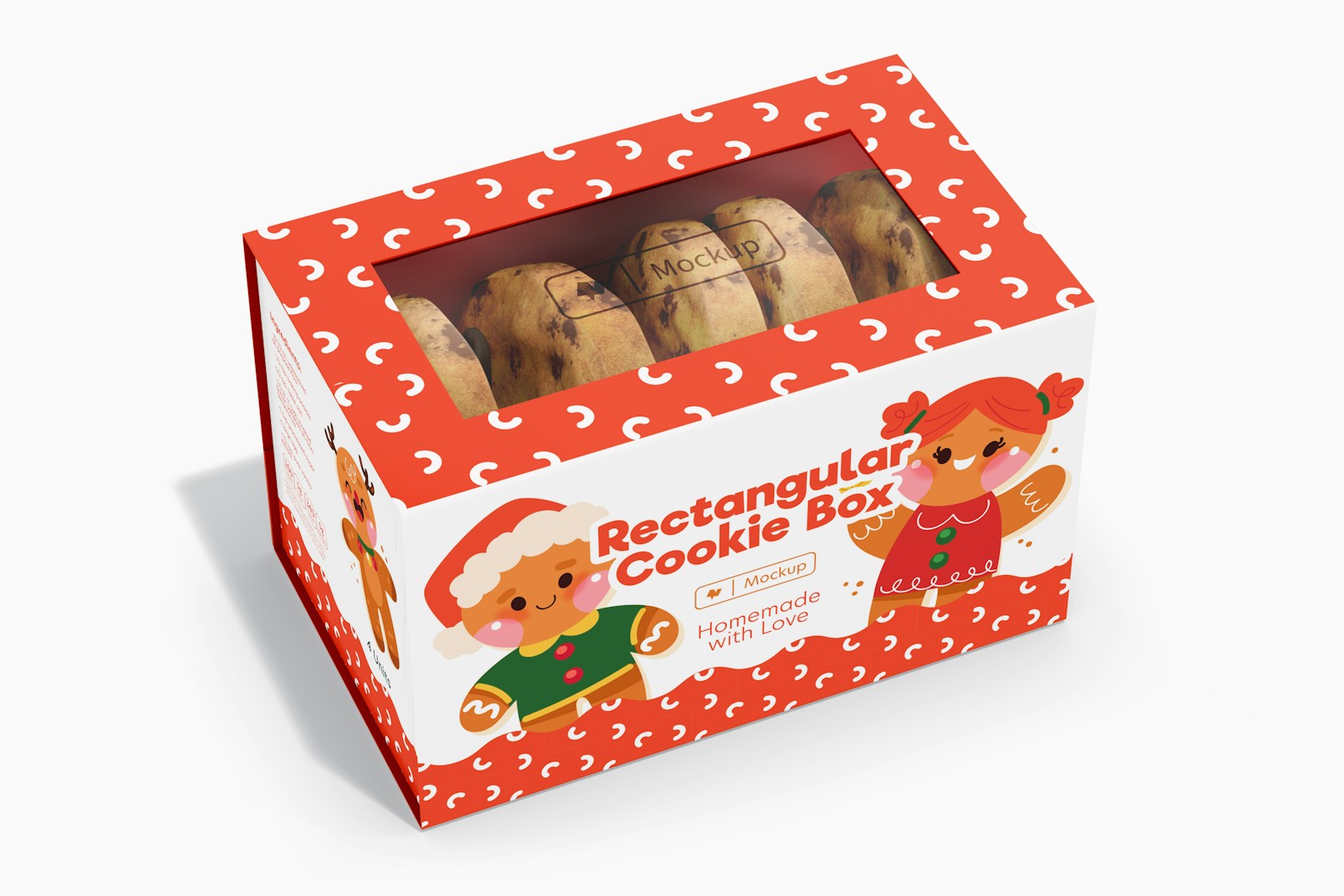 Rectangular Cookie Box Mockup, Side View