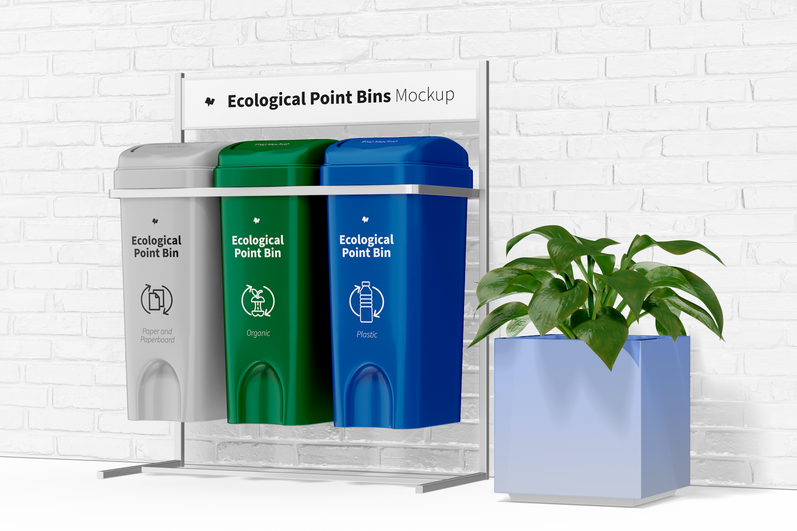 Ecological Point Bins Mockup, Right View