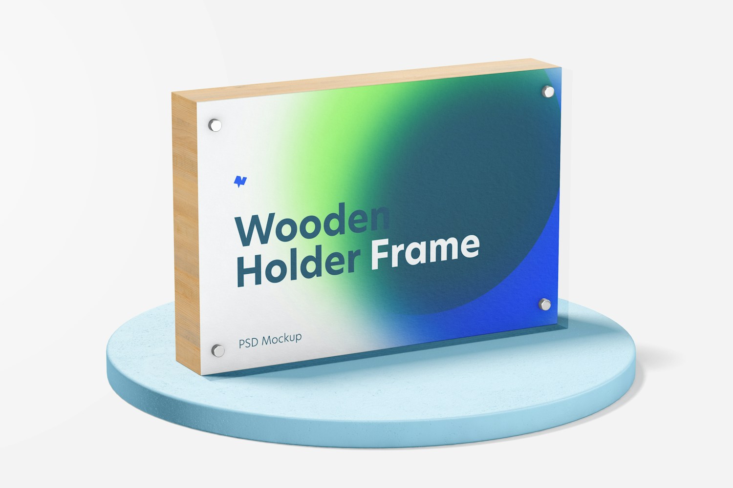 Wooden Label Holder Frame Mockup