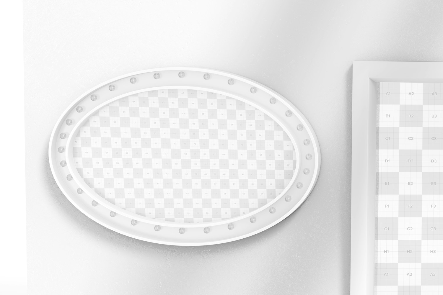 Luminous Oval Promotional Sign Mockup, Right View