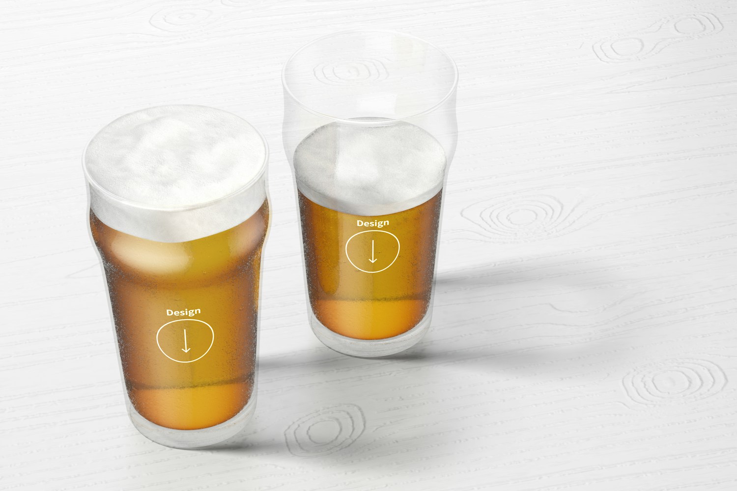 19 oz Beer Nonic Pint Glass Mockup, Perspective