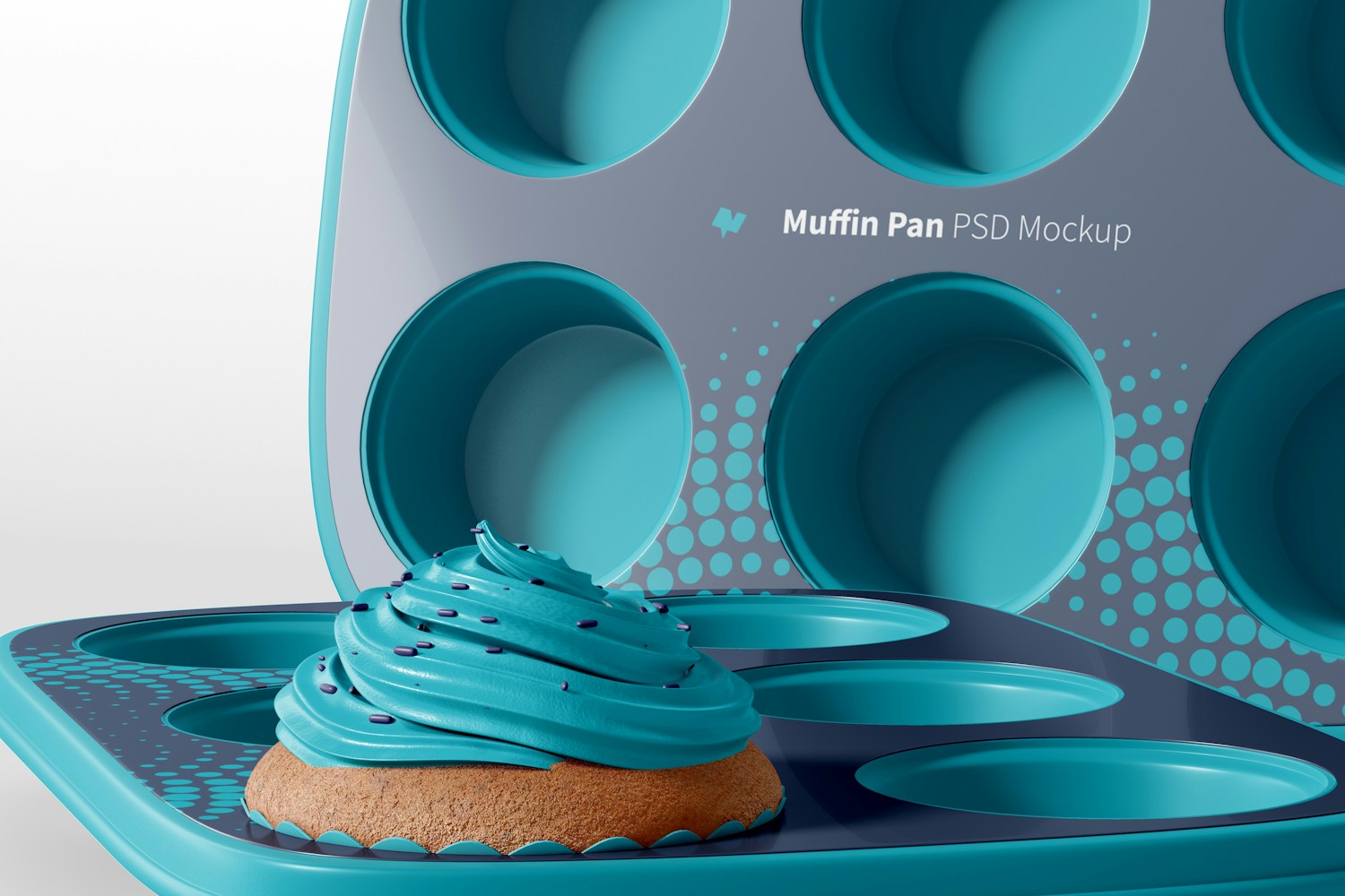 Muffin Pans Mockup, Close Up Muffin Pans Mockup, Close Up