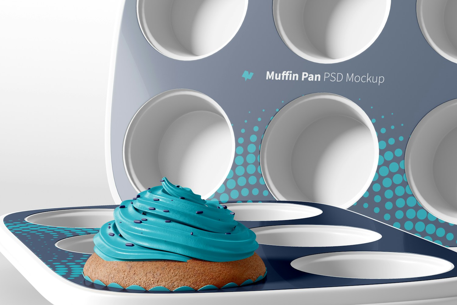 Muffin Pans Mockup, Close Up Muffin Pans Mockup, Close Up