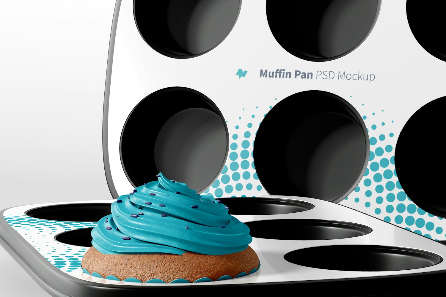 Muffin Pans Mockup, Close Up Muffin Pans Mockup, Close Up