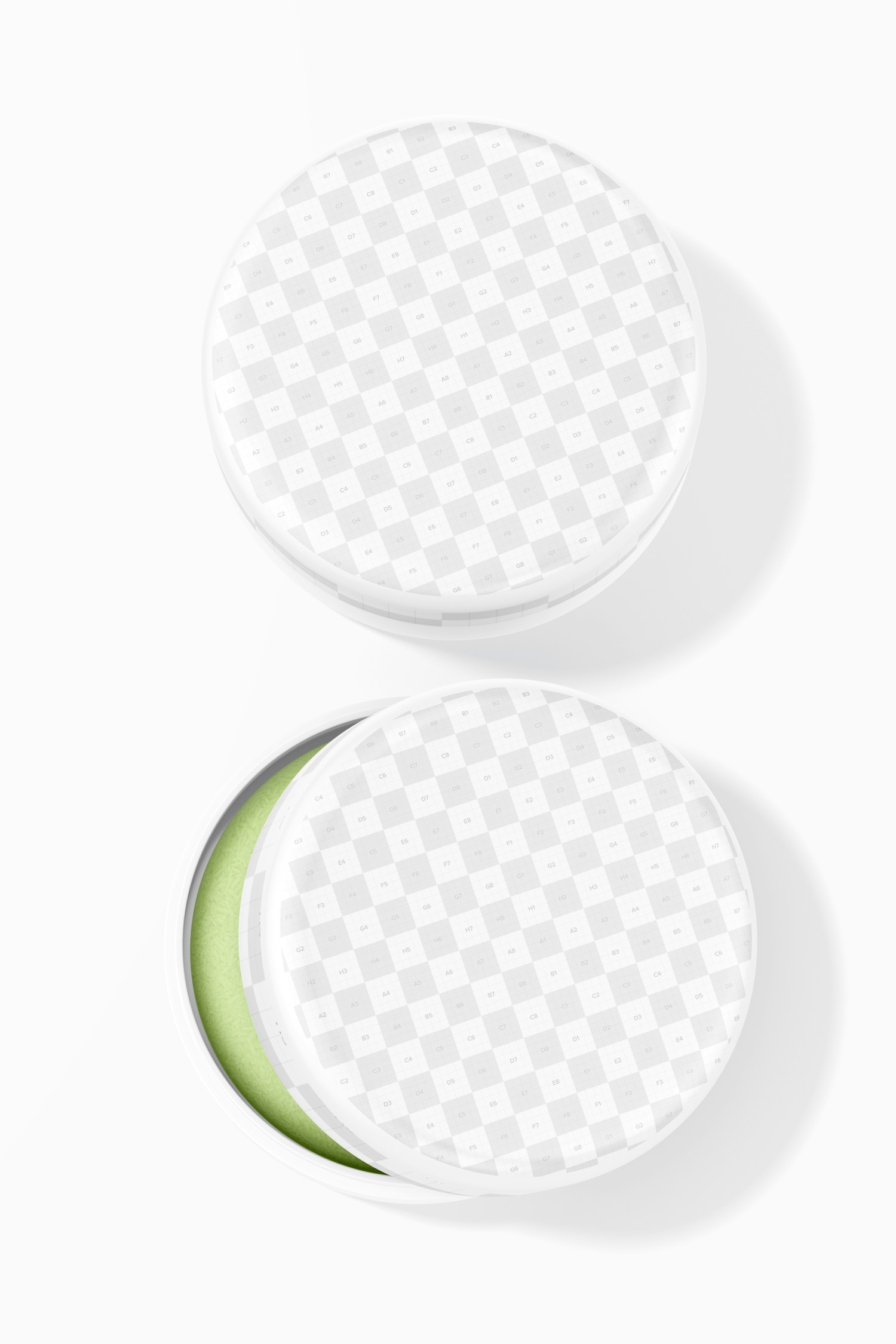 Round Soap Tin Boxes Mockup, Top View